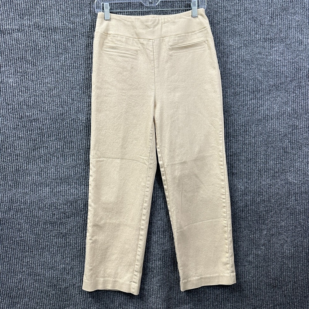 Wonderly Womens Pants Size 6 Beige Pull‎ On Flat Front Cotton Stretch High Rise